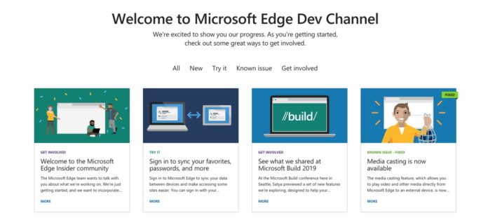 Microsoft Edge on Dev Channel gets an update