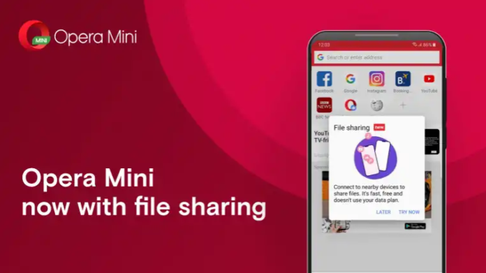Opera Mini brings direct data exchange via WLAN without internet connection