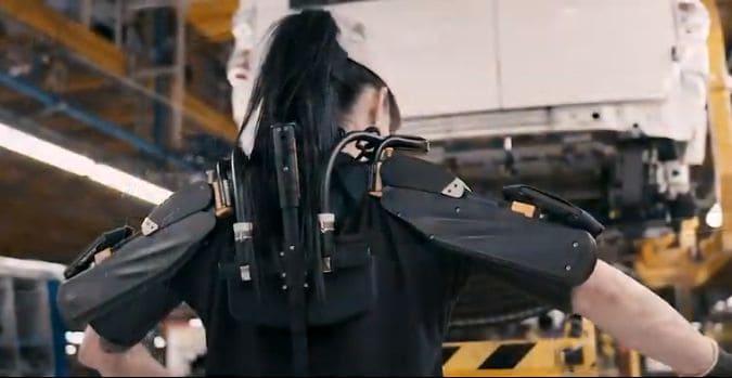 An exoskeleton for workers in Nissan's Spanish factory