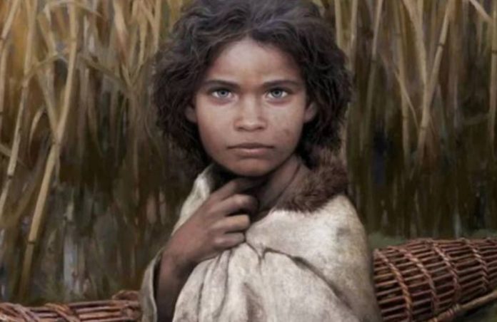 The ancient blue-eyed hunter-gatherer was identified by chewing gum