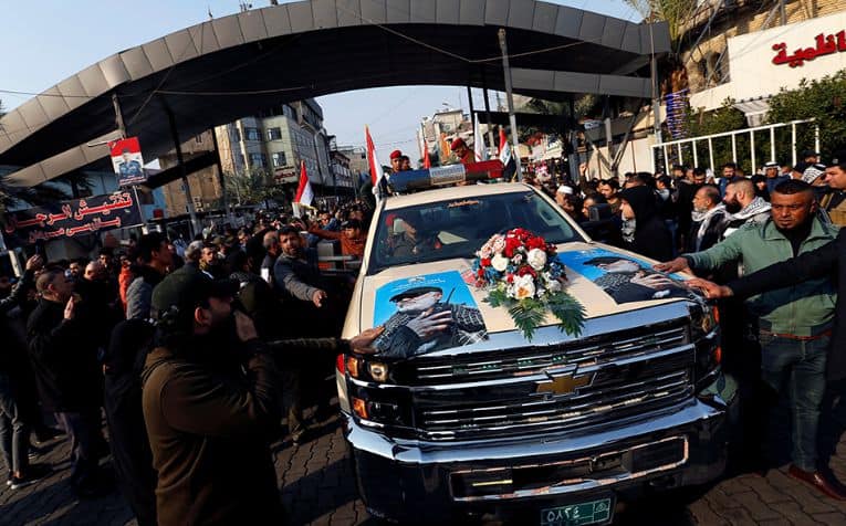 Thousands rally in Baghdad for Suleiman funeral procession
