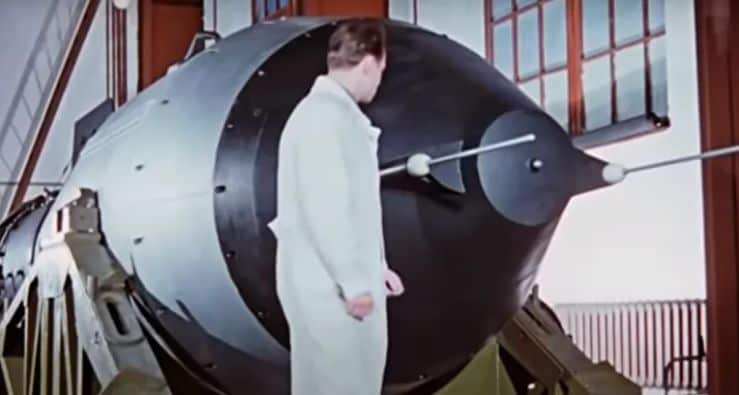 A scientist with the Tsar Bomba