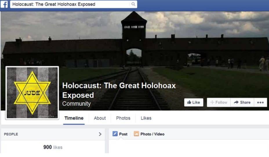 An investigation revealed that a Facebook algorithm promotes Holocaust denialism