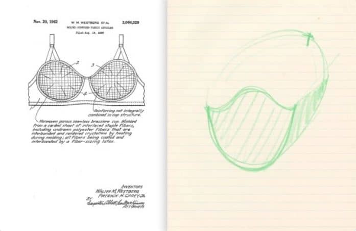 Design outline of what later became N95 masks, the current standard for passive respiratory protection. It was designed by Sara Little Turnbull for 3M in 1958