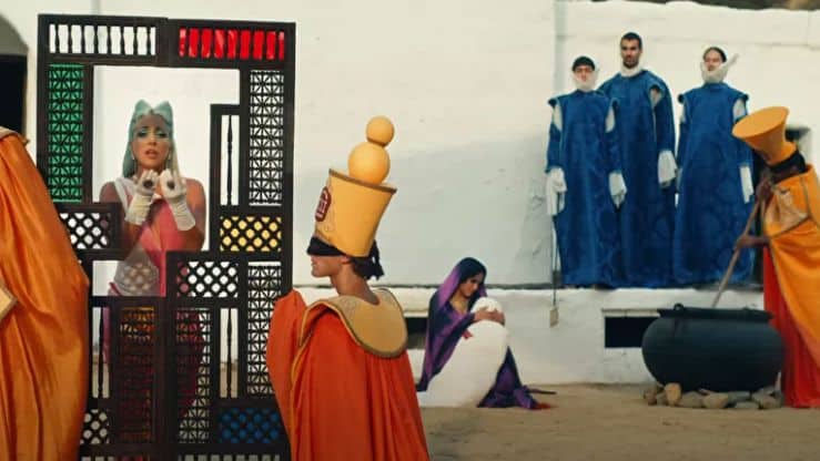 The aesthetics of the main narrative line of the clip is set in the film 'The Color of the Pomegranate', by Soviet filmmaker Sergei Paradzhanov