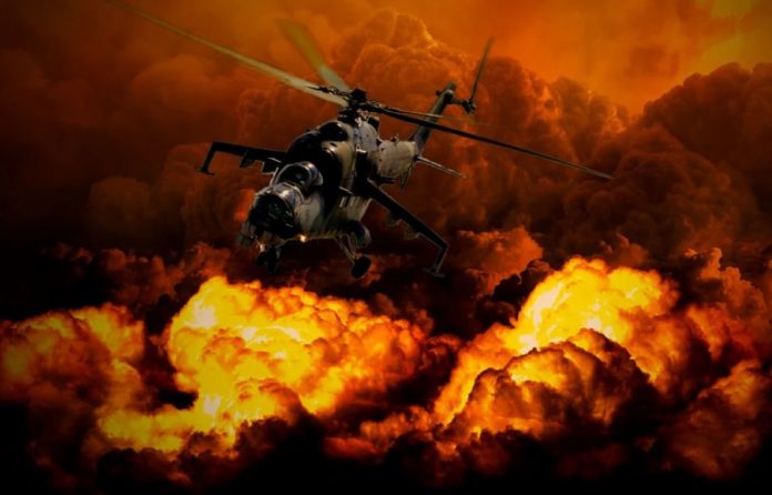 Video: a Mi-35M pulverizes a terrorist caravan