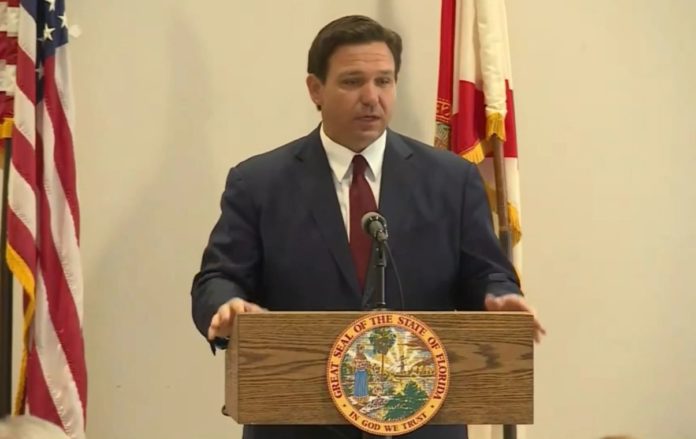 Gov. Ron DeSantis announces the flag-lowering across Florida to honor the late Limbaugh
