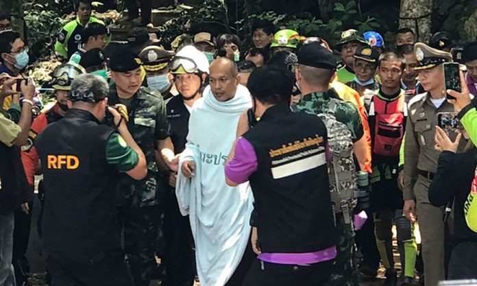Buddhist monk who was trapped in a flooded cave rescued