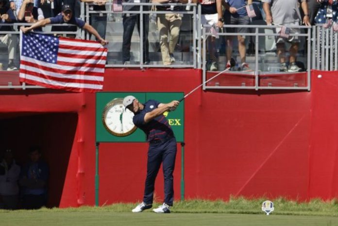 Bryson DeChambeau slammed after hitting a fan with his opening tee shot during the Ryder Cup