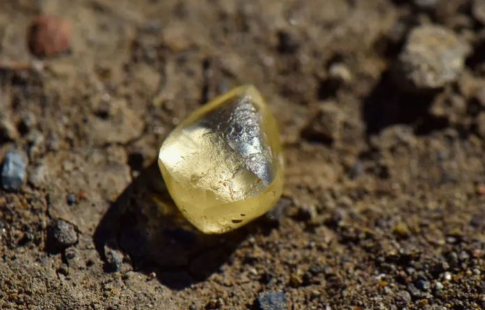 A couple finds 4.38 carat yellow diamond at the Arkansas Crater of Diamonds State Park