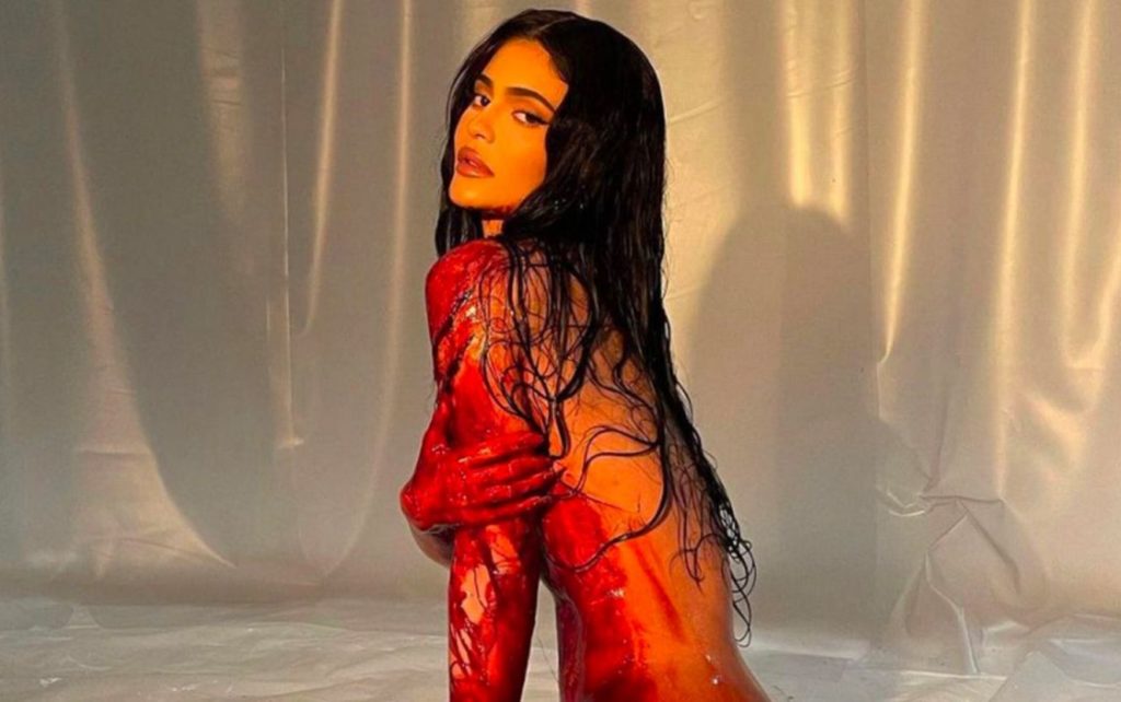 Kylie Jenner holds a spooky party with blood-splattered decor to celebrate product launch