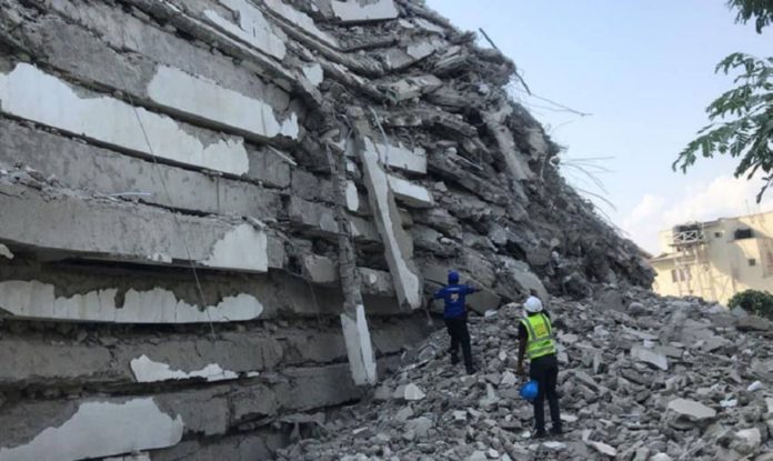 21-story building collapses in Lagos - dozens of people are trapped inside