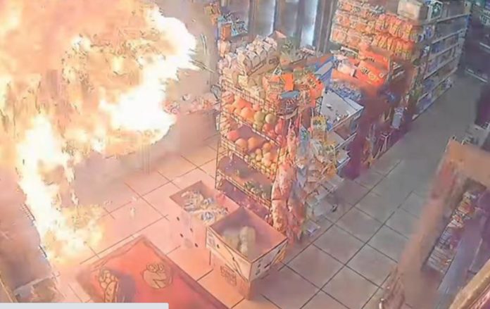 Man who chucked Molotov cocktail into a Brooklyn deli captured on tape