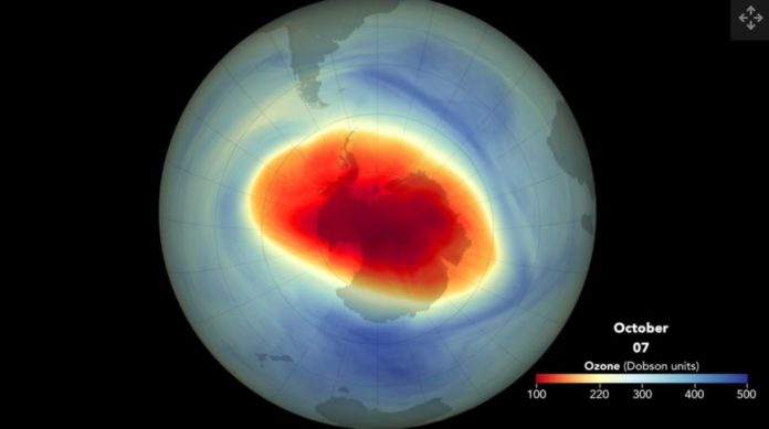 NASA's new video shows the massive ozone hole developed above Antarctica this year